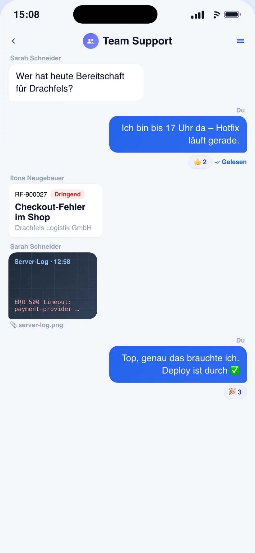 rapidFOX-App: Team-Chat